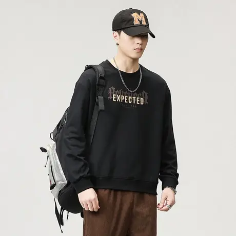 潮流印花卫衣潮牌秋季男装长袖春秋款时尚休闲高档男士休闲卫衣图片