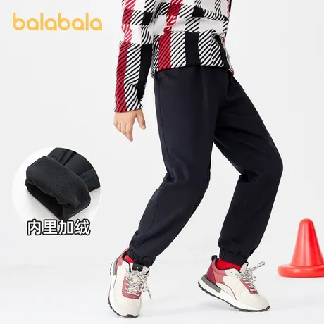 巴拉巴拉男童休闲裤加绒保暖长裤冬款运动裤儿童工装裤子中大童商品大图