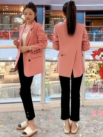 高级感西装外套女短款2023春季新款韩版宽松时尚洋气后背开衫西服图片