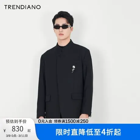 TRENDIANO官方新款春季西装外套男装设计感西服图片