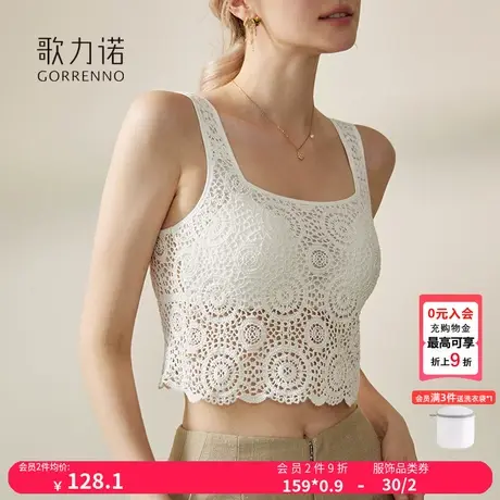 大胸显小吊带美背心女内搭带胸垫文胸一体抹胸白色可外穿打底内衣商品大图