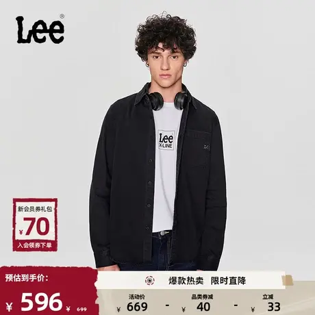 Lee24春季新品标准版刺绣Logo男翻领牛仔衬衫休闲潮LMT0081064MS商品大图