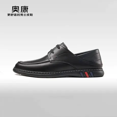 奥康男鞋2024春季新款时尚商务休闲皮鞋系带软底两穿真皮舒适单鞋商品大图