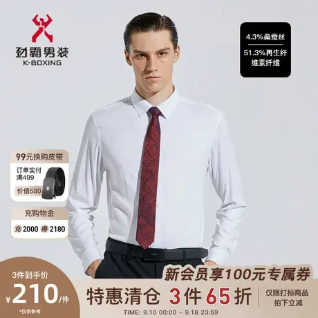 劲霸男装男士春秋简约条纹高档长袖干练休闲衬衫BCCC1303商品大图