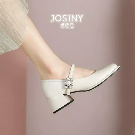 卓诗尼2024春季新款鞋子玛丽珍高跟女鞋一字扣商场同款402A22761商品大图