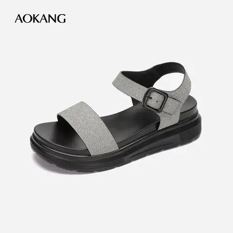 【门店发货】奥康女鞋 夏季新款女士时装凉鞋坡跟增高扣舒适潮图片
