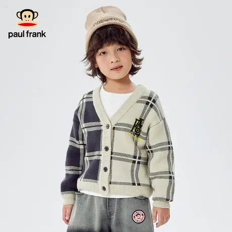 大嘴猴男童毛衣2023春秋季新款V领开衫中大童保暖针织毛衫儿童装图片