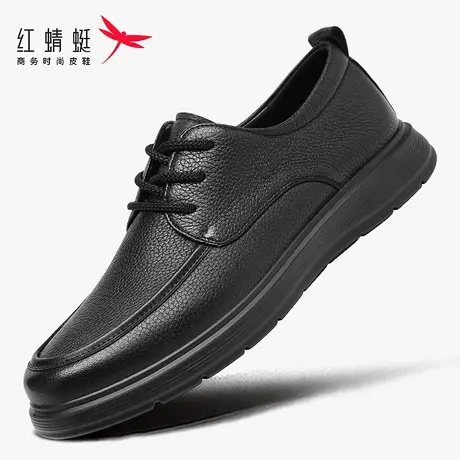 红蜻蜓男鞋鞋子男士软皮软底休闲皮鞋男真皮牛皮新款单鞋夏季爸爸商品大图