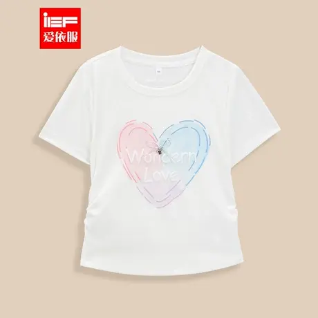 MINIIEF【爱依服童装】2025夏季新款时尚爱心印花百搭女童T恤上衣图片