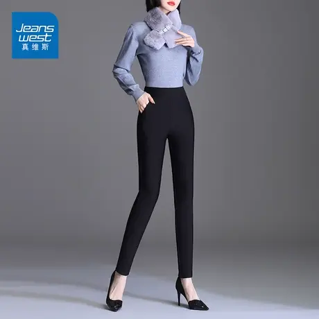 真维斯羽绒裤女外穿秋冬新款90白鹅绒高腰显瘦修身时尚保暖长裤潮商品大图