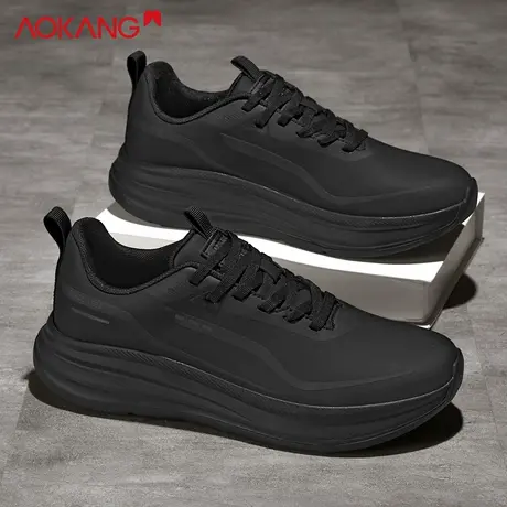 奥康男鞋2025秋季新款运动鞋革面时尚休闲鞋厚底鞋轻便透气跑步鞋图片