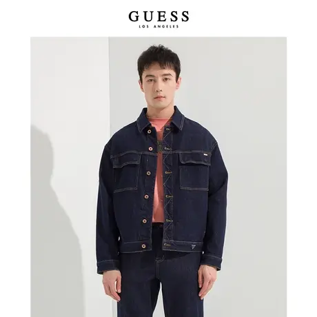 GUESS款男士翻领休闲牛仔外套-X2ON058105Z商品大图