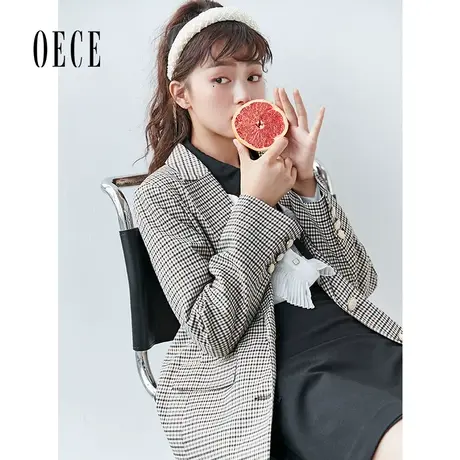 【买1送1】Oece修身小西装外套春秋新款复古修身气质西服女商品大图