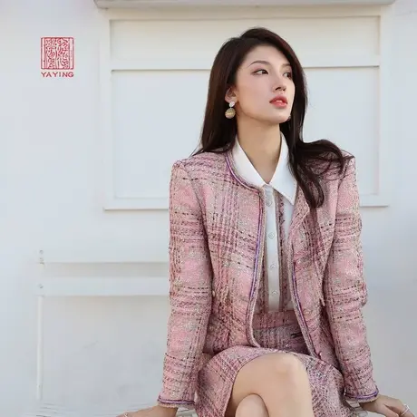 [红色小香风]EP雅莹高端系列 温柔花呢短款外套 商场同款1214A图片