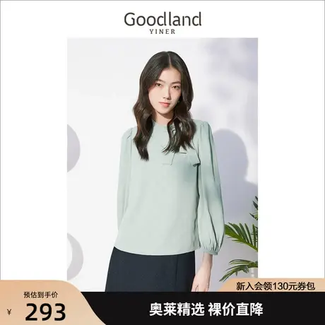 音儿美地女装2022秋季新款小众设计泡泡袖上衣字母印花衬衫商品大图