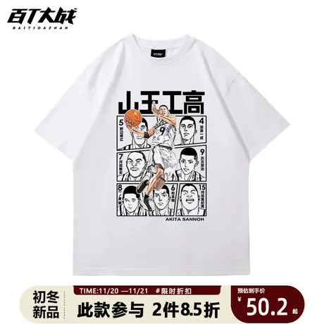 灌篮高手短袖t恤大电影全国大赛山王工高球队球服日系动漫印花tee商品大图