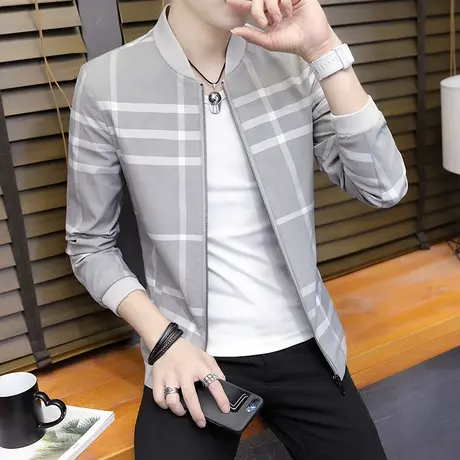 春季外套男士韩版潮流修身帅气春秋款休闲夹克上衣棒球服春装衣服商品大图