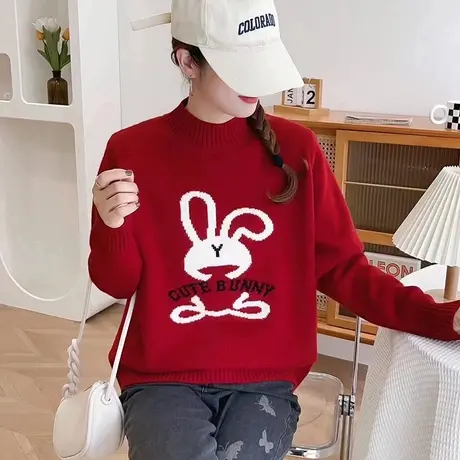 半高领女毛衣秋冬加厚打底衫2023年新款爆款宽松休闲百搭上衣内搭商品大图