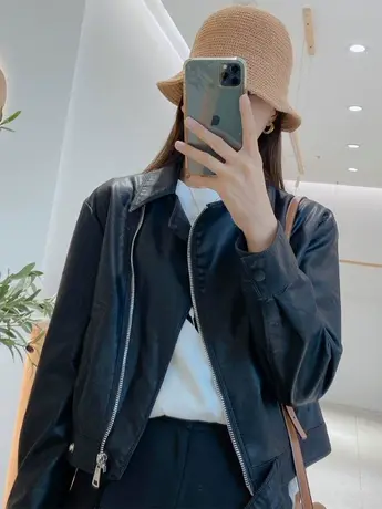 高级感皮衣外套女2023春秋季新款小个子短款pu皮机车皮百搭夹克潮商品大图