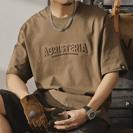 Modi Nick/摩帝尼克时尚百搭男士短袖T恤宽松纯棉潮流男款潮牌T恤商品大图