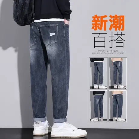 春季潮流百搭高端男裤子春秋款男士广州新塘水洗休闲牛仔长裤春天商品大图