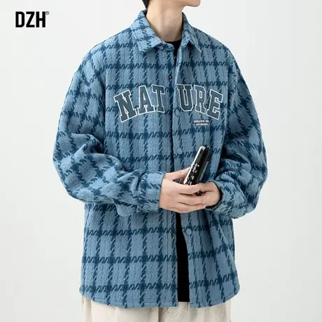 男士格子衬衫男长袖潮牌设计感小众衬衣外套春秋款男装2023新款潮商品大图