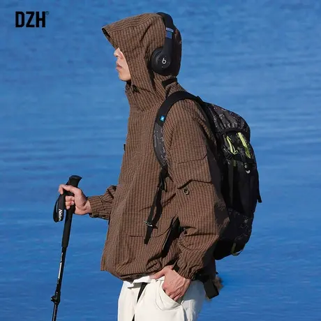 男士户外防水冲锋衣外套男春秋款潮流百搭2024年新款工装飞行夹克商品大图