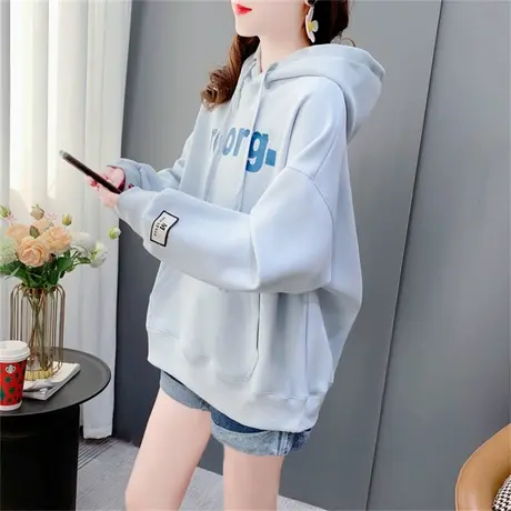 2023年新款韩版春季宽松慵懒风连帽卫衣女洋气减龄设计感百搭上衣商品大图