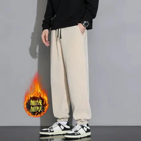 灯芯绒裤子男士秋冬季潮牌宽松束脚卫裤潮流男生运动休闲冬款长裤商品大图