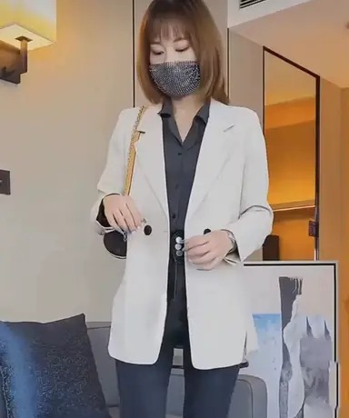 小西装外套女2021春秋季韩版百搭气质网红炸街休闲显瘦小个子西服图片