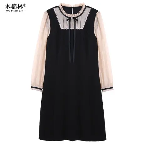 2023年新款设计感秋装减龄洋气裙子大码女装胖妹妹显瘦遮肚连衣裙图片