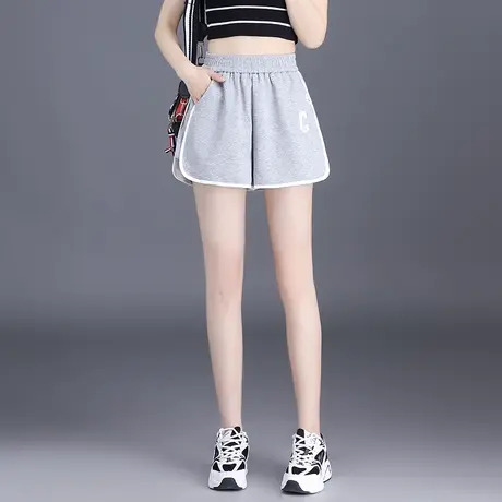 松紧腰运动短裤女夏季外穿宽松韩版百搭阔腿裤2023新款a字休闲裤图片
