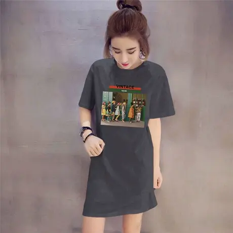 t桖短袖夏季2023年新款半袖中长款大版宽松t恤女大码上衣服ins潮图片