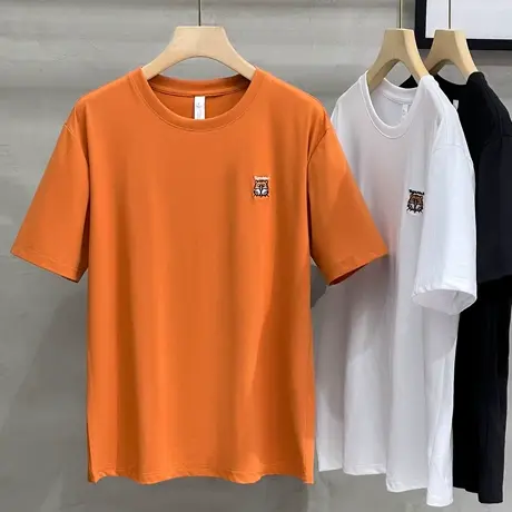 短袖t恤男潮牌2023年新款小虎刺绣宽松休闲男装上衣服男夏季潮流商品大图