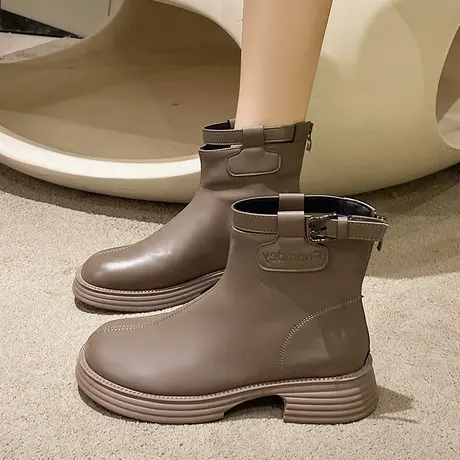 炸街马丁靴女鞋子2023秋冬季新款显瘦瘦靴子短靴单靴百搭切尔西靴商品大图