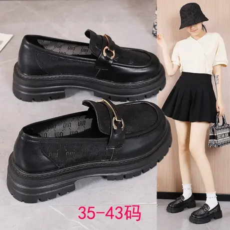 黑色网面单鞋女大码41一43夏透气不臭脚上班工作软底不累脚乐福鞋商品大图