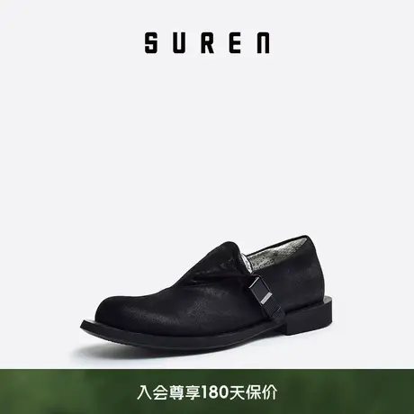 素人SUREN 原创设计舒适小皮鞋女休闲平底单鞋 乐福鞋 套脚 215商品大图