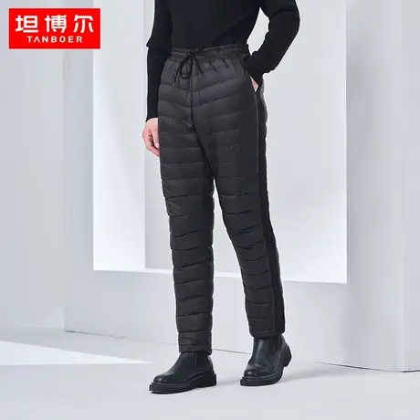 【商场同款】坦博尔2022年新款男士羽绒裤中老年保暖长裤TA330015商品大图