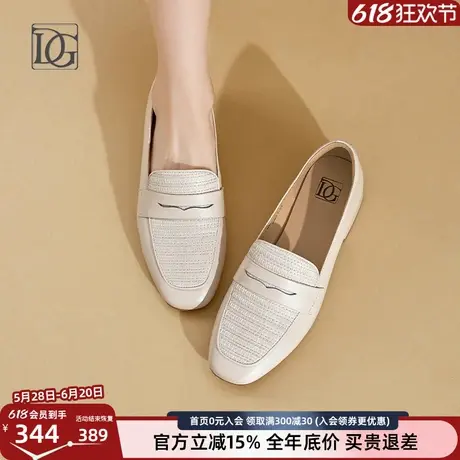 【羊皮】乐福鞋女真皮2025新款春粗跟单鞋百搭妈妈鞋通勤正装皮鞋商品大图