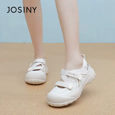 卓诗尼包头丑萌鞋运动鞋女2025夏季新款厚底魔术贴休闲运动女凉鞋商品大图