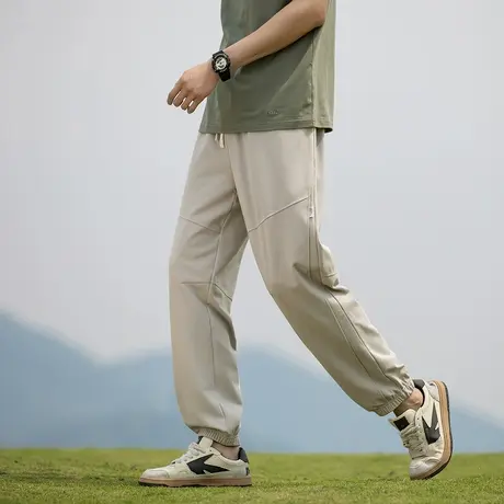 唐狮春夏季新款男休闲长裤拼接束脚裤运动休闲卫裤潮流直筒裤子商品大图