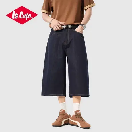 Lee Cooper/李库珀 水洗牛仔七分裤男士薄款夏季宽松阔腿女士中裤商品大图