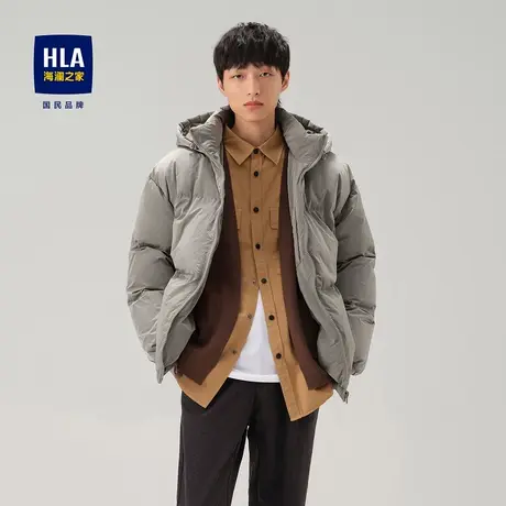HLA/海澜之家SPRINTING SMILE羽绒服秋冬新连帽抽绳轻薄外套男商品大图