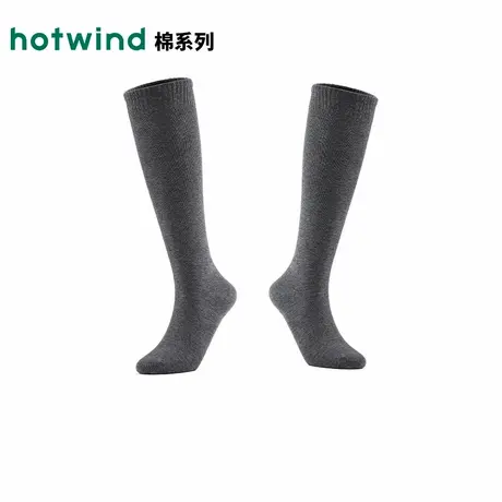 热风女士高帮袜2025年秋季新款基础miu系小腿袜乐福鞋皮鞋高帮袜商品大图