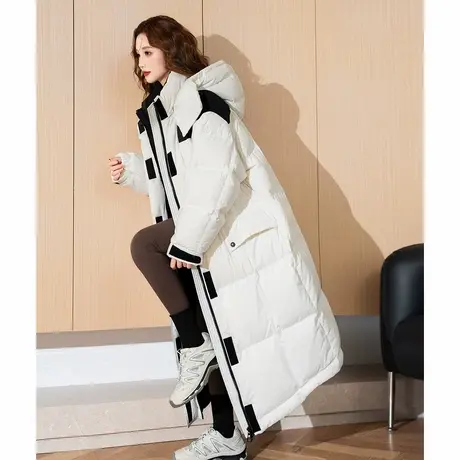 唐狮冬季新款女羽绒服长款连帽保暖超好看白色外套休闲宽松cq商品大图