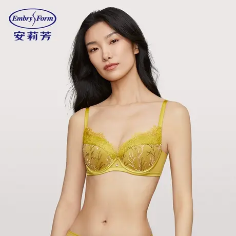 安莉芳专柜新品植物刺绣拼接蕾丝文胸女小胸聚拢性感文胸EB00712图片