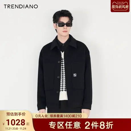TRENDIANO官方男装冬季新款羊毛双面毛呢外套男商品大图
