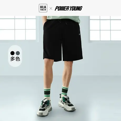 HLA/海澜之家POWER YOUNG休闲中裤2023春夏松紧腰宽松短裤男商品大图