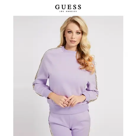 GUESS女士潮流百搭纯色oversize运动学院风卫衣V2GQ15KA3P1商品大图