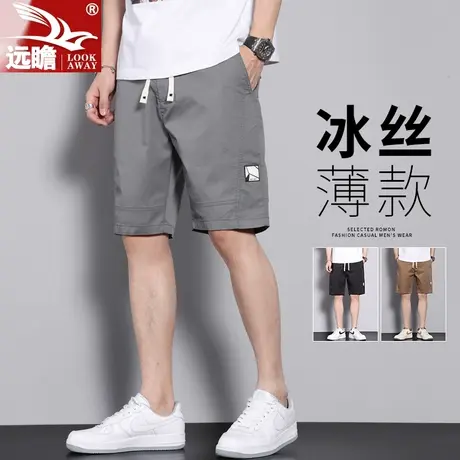五分裤男士夏季薄款2023新款冰丝工装直筒中裤子宽松休闲短裤男款商品大图